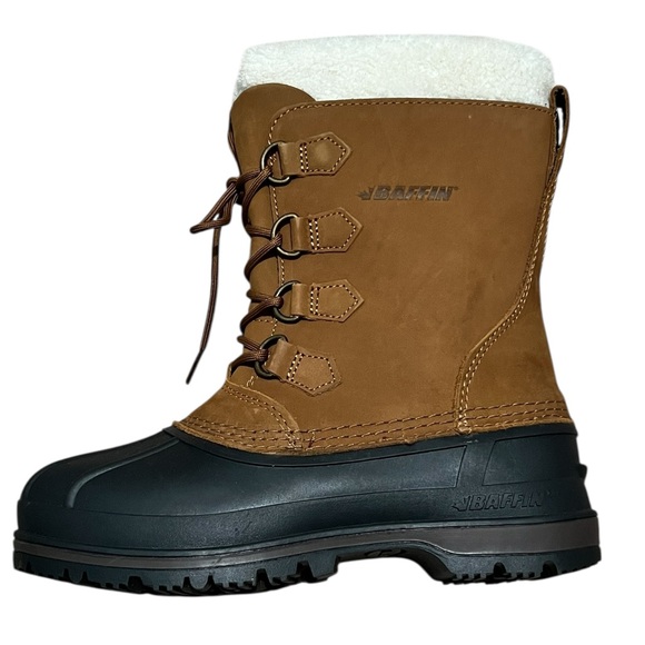 Baffin‎ Canada women’s snow boot winter mid calf brown size 7 waterproof leather - Picture 1 of 13